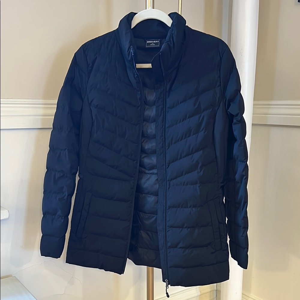 Black Quilted Puffer Jacket with Quilted Design